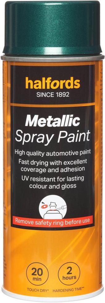 Halfords M7-090 Green Metallic Car Spray Paint - 400ml