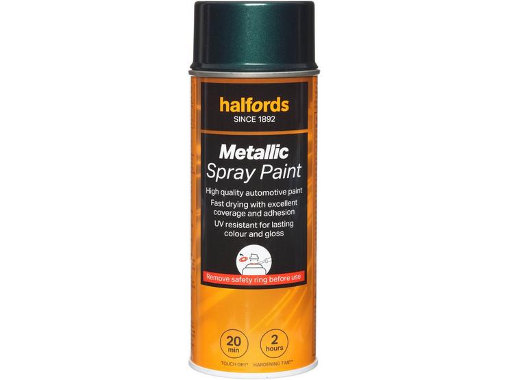 Halfords M7-080 Green Metallic Car Spray Paint - 400ml