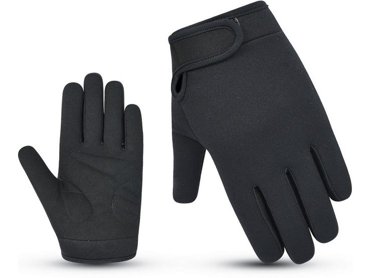 Halfords Essential Full Finger Cycling Gloves - Black - 3-7 years