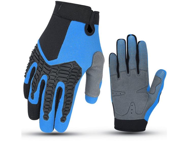 Halfords Essential BMX Full Finger Cycling Gloves - Blue - 3-6 years
