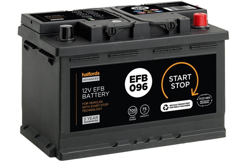 Halfords EFB096 Start Stop Car Battery 5 Year Guarantee Halfords EFB096 Start Stop Car Battery 5 Year Guarantee