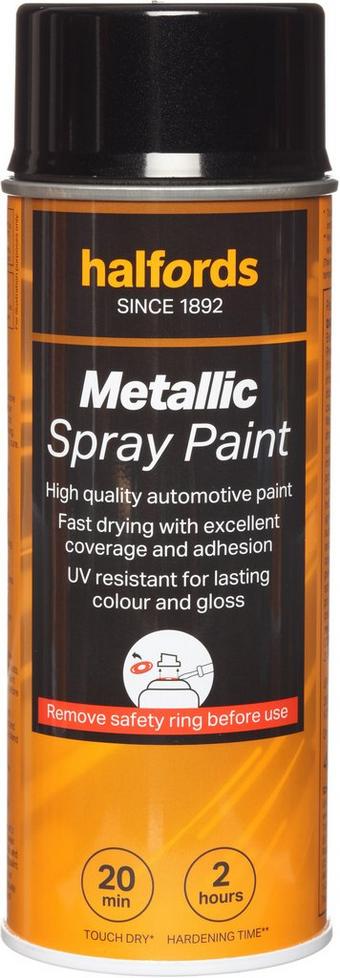 Halfords M2-130 Black Metallic Car Spray Paint - 400ml