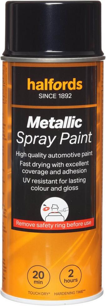 Halfords M2-170 Black Metallic Car Spray Paint - 400ml