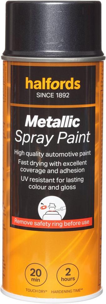 Halfords M1-390 Grey Metallic Car Spray Paint - 400ml