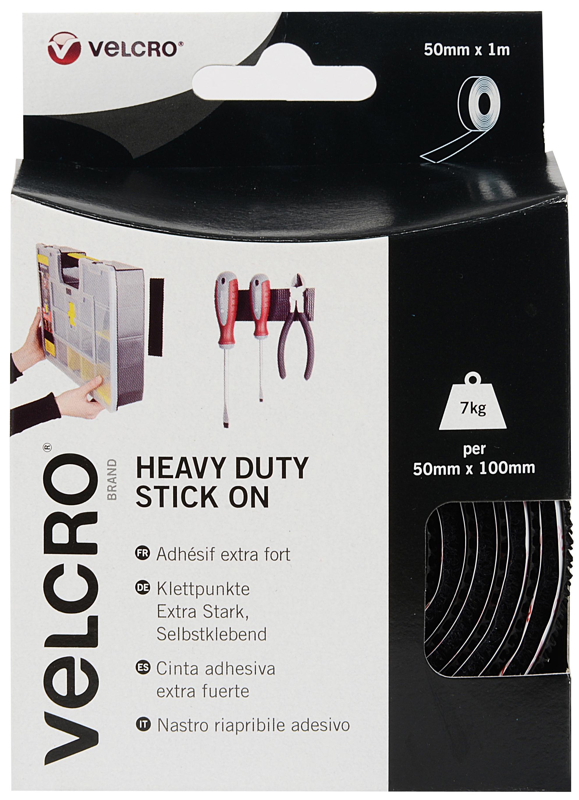 Velcro Heavy Duty Stick On Tape (Black)