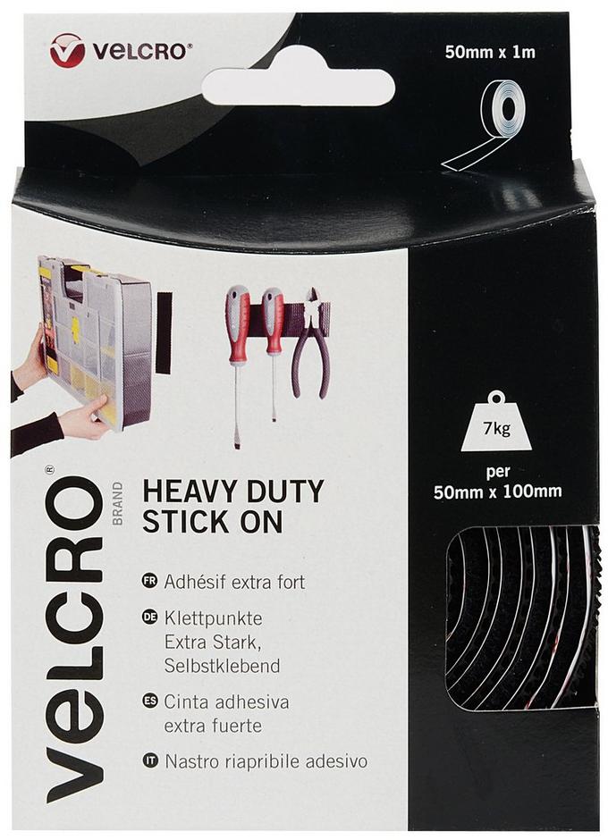 VELCRO Brand, Heavy Duty Stick On Tape, Cut-to-Length Industrial Extra  Strong Double Sided Hook & Loop Self Adhesive Tape Perfect for Room Décor 
