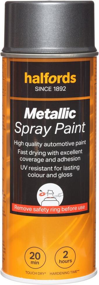 Halfords M1-320 Grey Metallic Car Spray Paint - 400ml