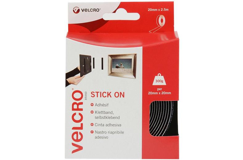VELCRO Stick on Tape 20mm x 2.5m (Black) VELCRO Stick on Tape 20mm x 2.5m (Black)