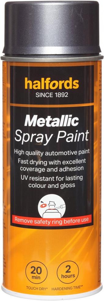 Halfords M1-330 Grey Metallic Car Spray Paint - 400ml