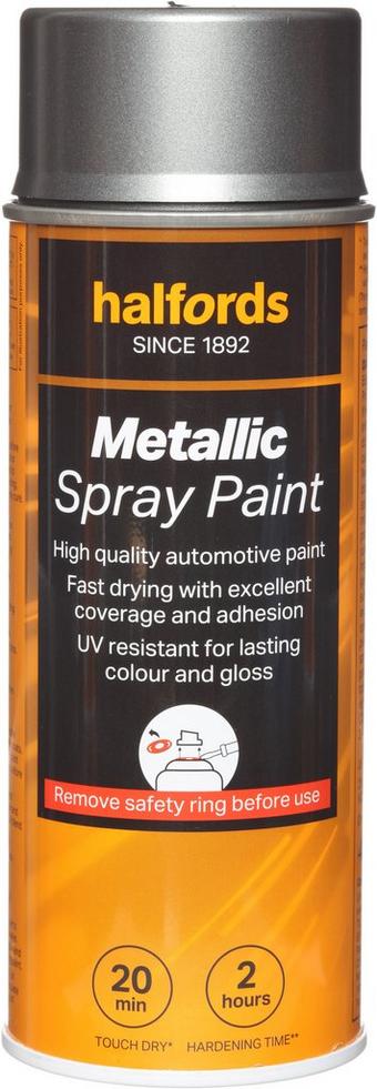 Halfords M1-110 Grey Metallic Car Spray Paint - 400ml