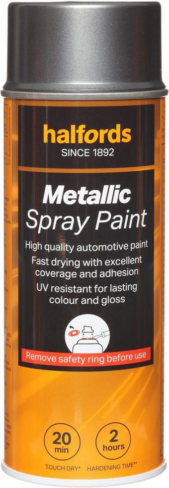 Halfords M1-160 Grey Metallic Car Spray Paint - 400ml