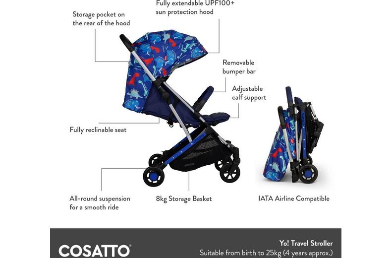 Cosatto YO! Stroller - Dino Bright Cosatto YO! Stroller - Dino Bright