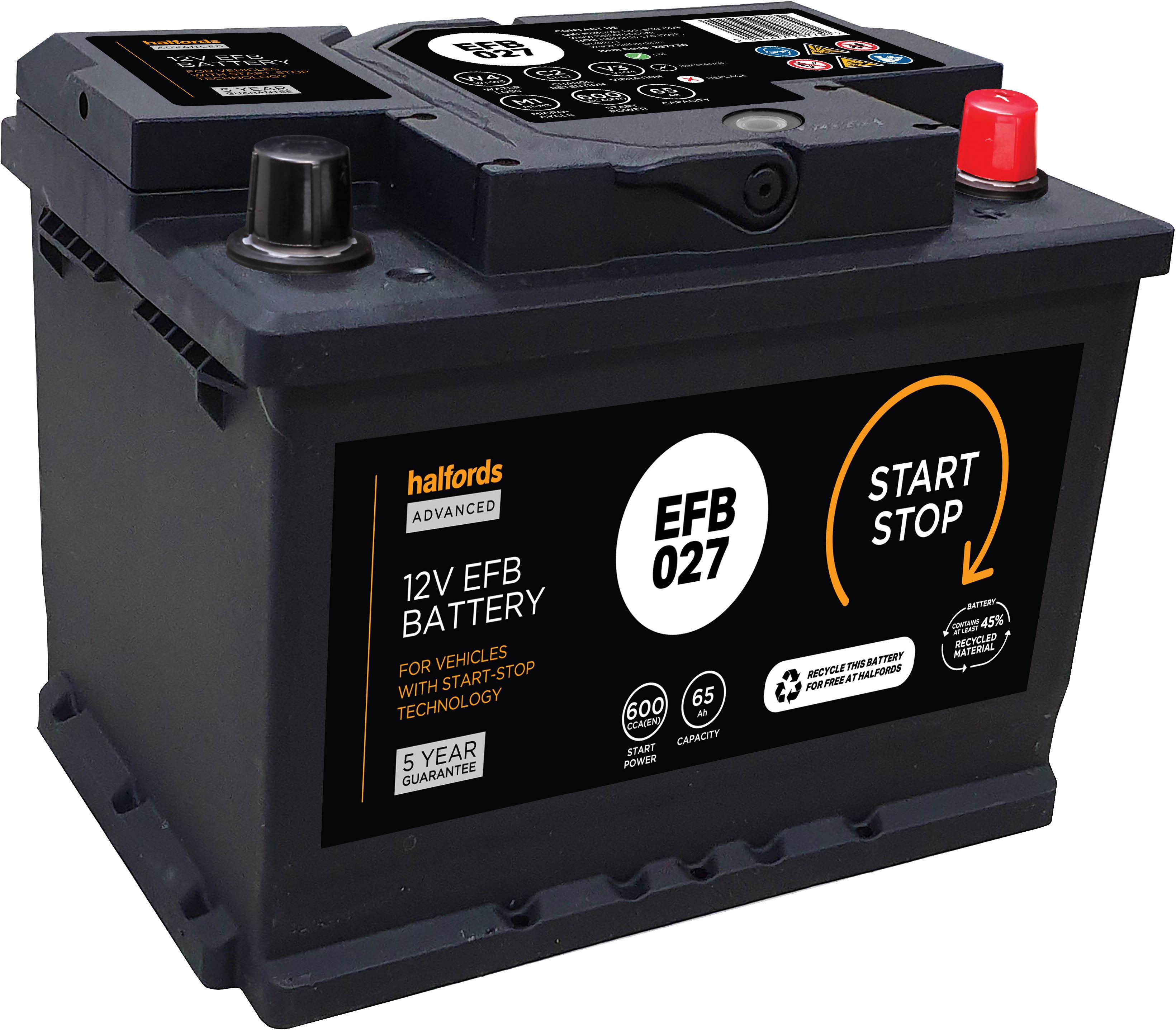 Halfords Efb013 Start/Stop Efb 12V Car Battery 5 Year Guarantee