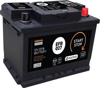 Halfords HCB013/HCB027 Lead Acid 12V Car Battery 4 year Guarantee