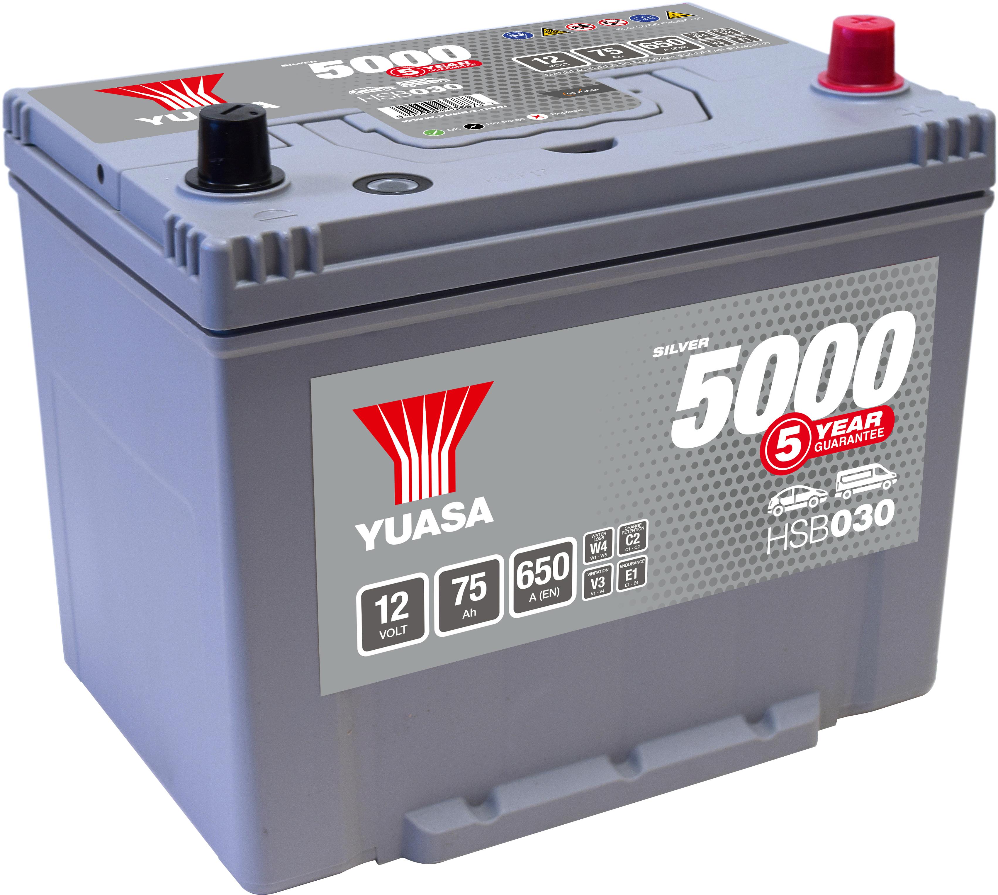 Yuasa Hsb030 Silver 12V Car Battery 5 Year Guarantee