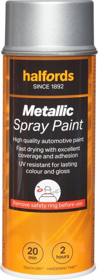Halfords M0-370 Silver Metallic Car Spray Paint - 400ml