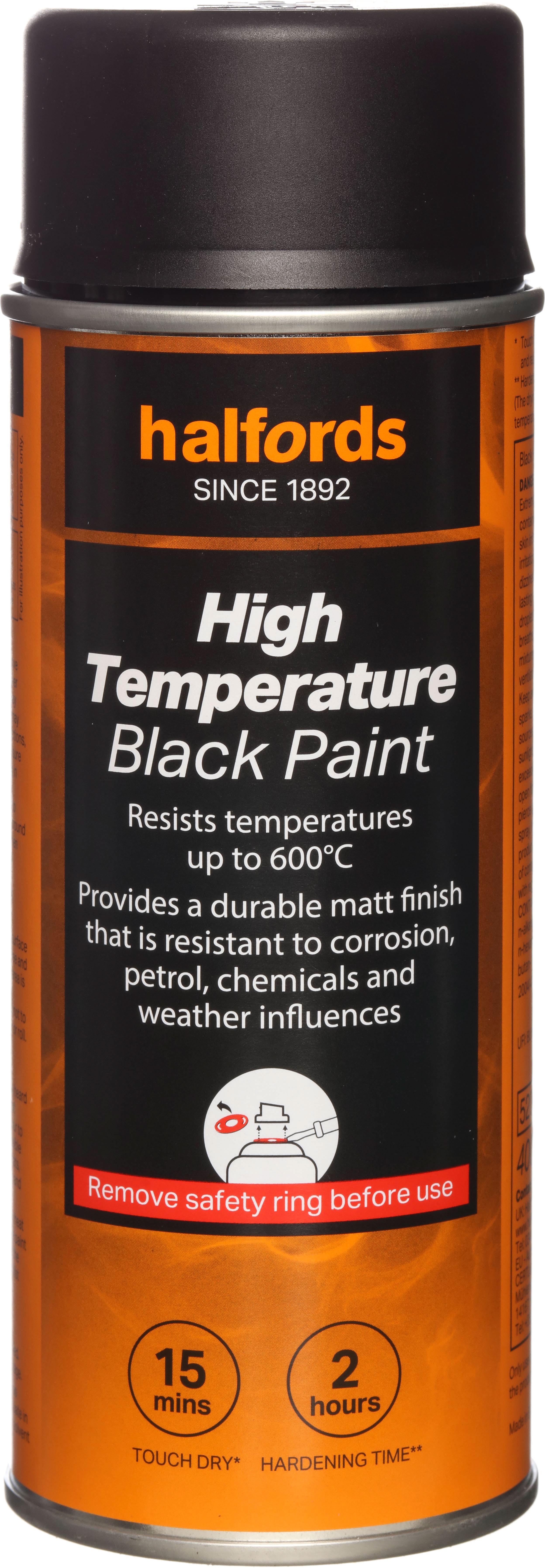 Halfords Very High Temp Paint Black 400 ml
