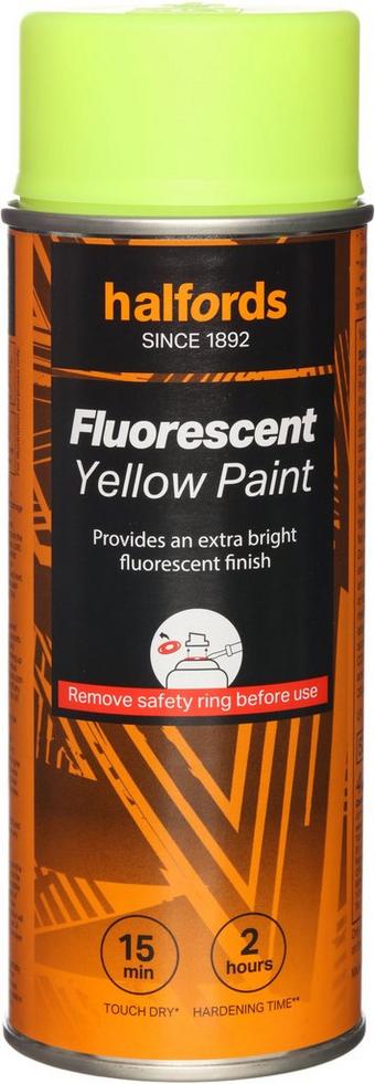 Halfords Fluorescent Paint Yellow 400 ml