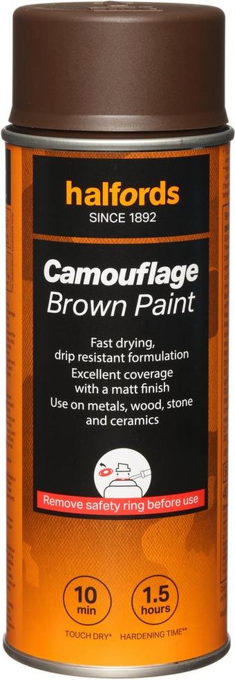 Halfords Camouflage Paint Brown 400ml
