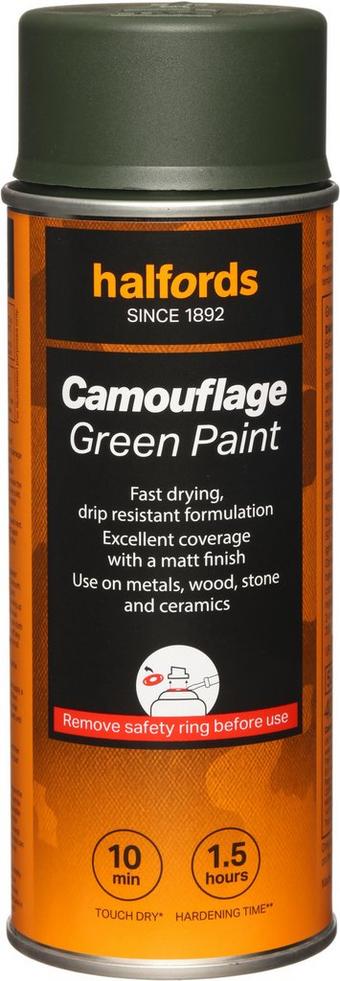 Halfords Camouflage Paint Green 400ml