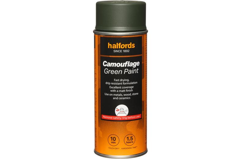 Halfords Camouflage Paint Green 400ml Halfords Camouflage Paint Green 400ml