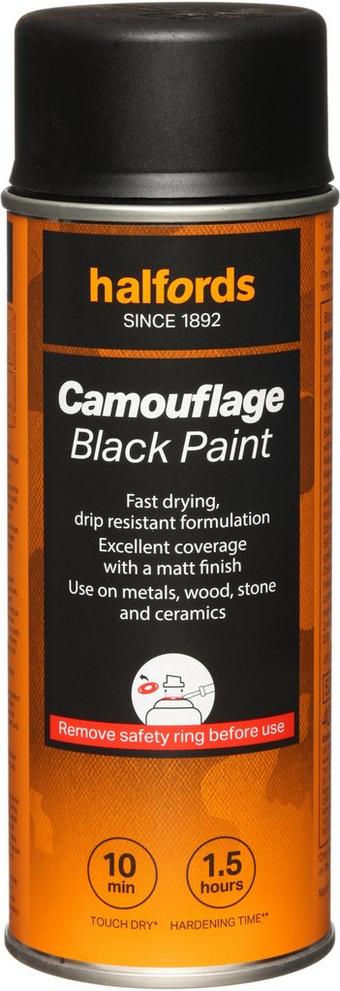 Halfords Camouflage Paint Black 400ml
