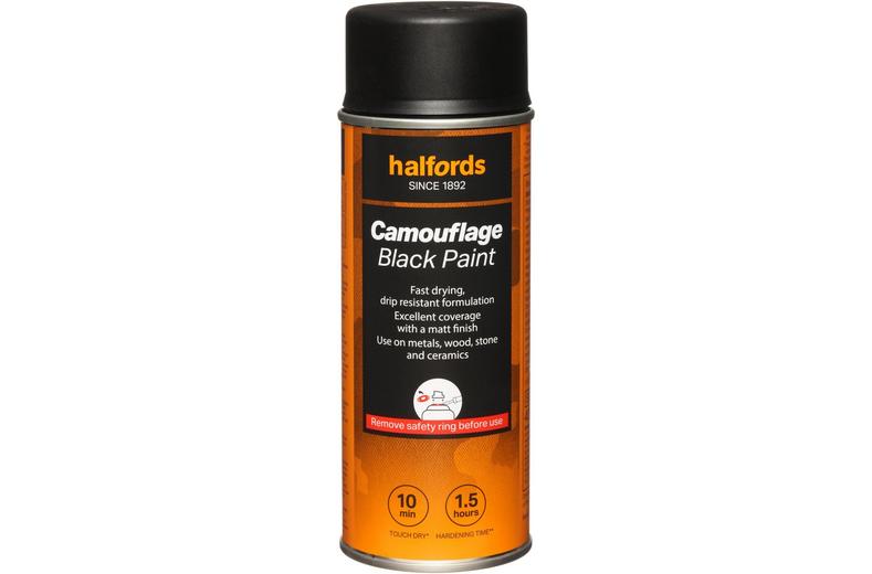 Halfords Camouflage Paint Black 400ml Halfords Camouflage Paint Black 400ml