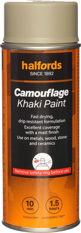 Halfords Camouflage Paint Khaki 400ml