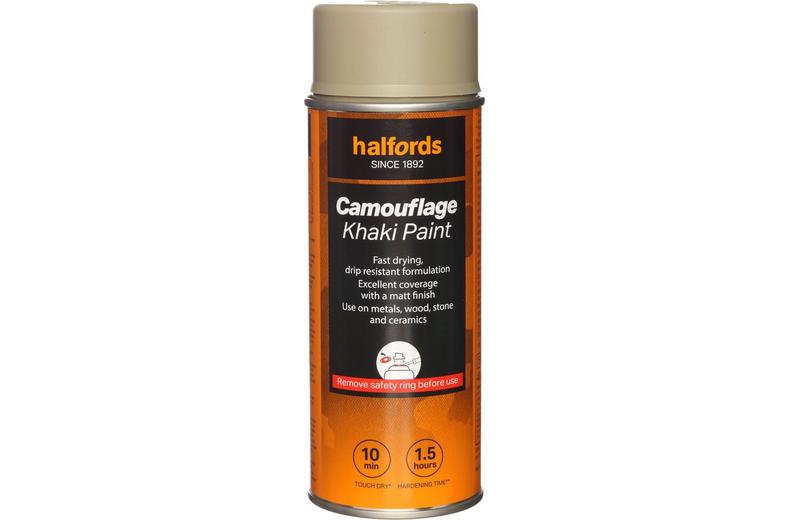 Halfords Camouflage Paint Khaki 400ml Halfords Camouflage Paint Khaki 400ml