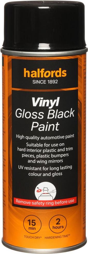 Halfords Vinyl Paint Gloss Black 400ml