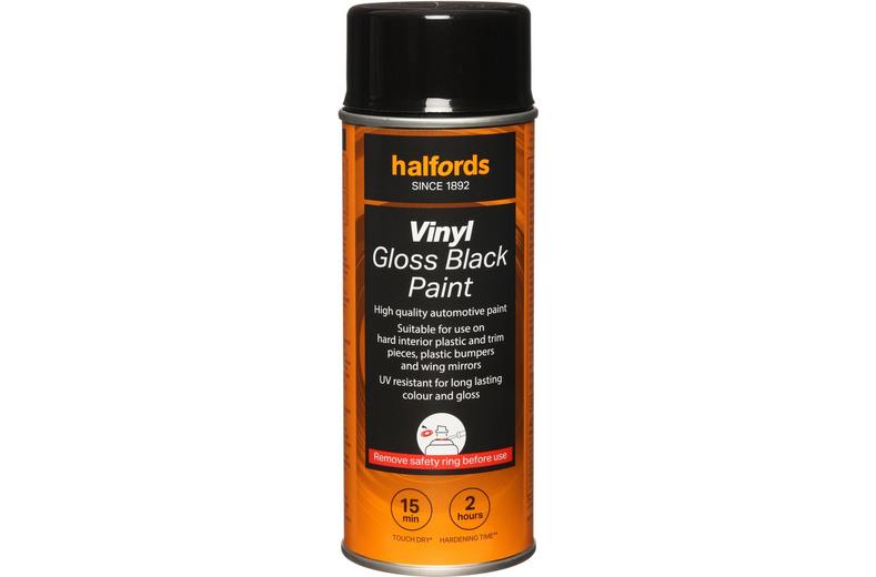 Halfords Vinyl Paint Gloss Black 400ml Halfords Vinyl Paint Gloss Black 400ml