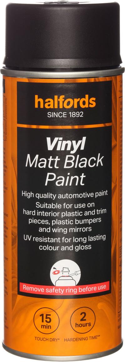 Halfords Vinyl Paint Matt Black 400ml Halfords Vinyl Paint Matt Black 400ml
