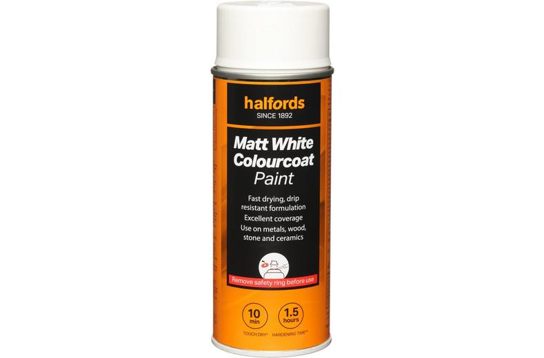 Halfords Colourcoat Matt White Paint 400ml Halfords Colourcoat Matt White Paint 400ml