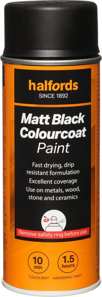 Halfords Colourcoat Matt Black Paint 400ml