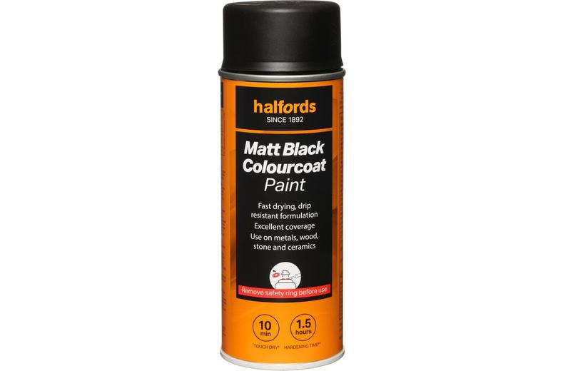 Halfords Colourcoat Matt Black Paint 400ml Halfords Colourcoat Matt Black Paint 400ml