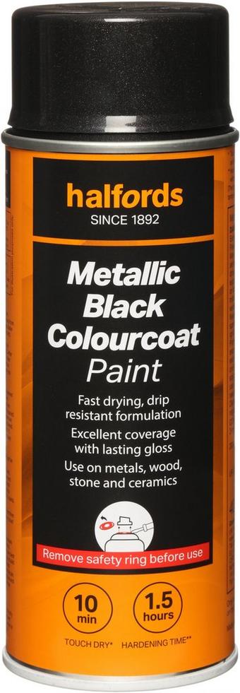 Halfords Colourcoat Metallic Black 400ml
