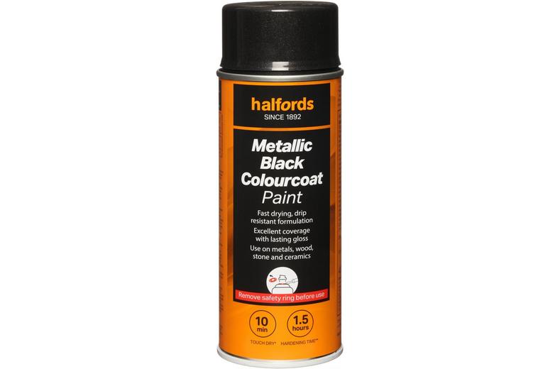 Halfords Colourcoat Metallic Black 400ml Halfords Colourcoat Metallic Black 400ml