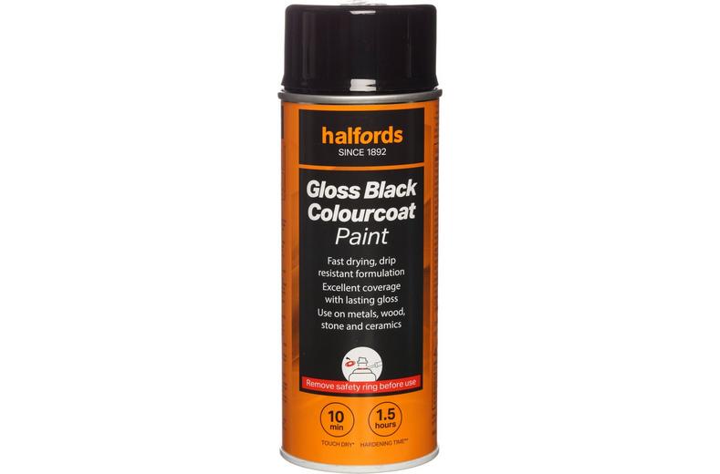 Halfords Colourcoat Gloss Black Paint 400ml Halfords Colourcoat Gloss Black Paint 400ml