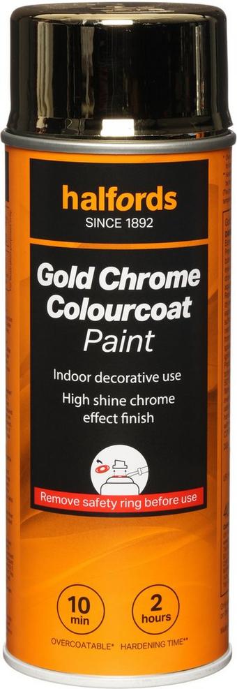 Halfords Colourcoat Gold Chrome 400ml