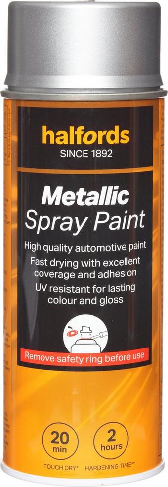 Halfords M0-140 Silver Metallic Car Spray Paint - 400ml