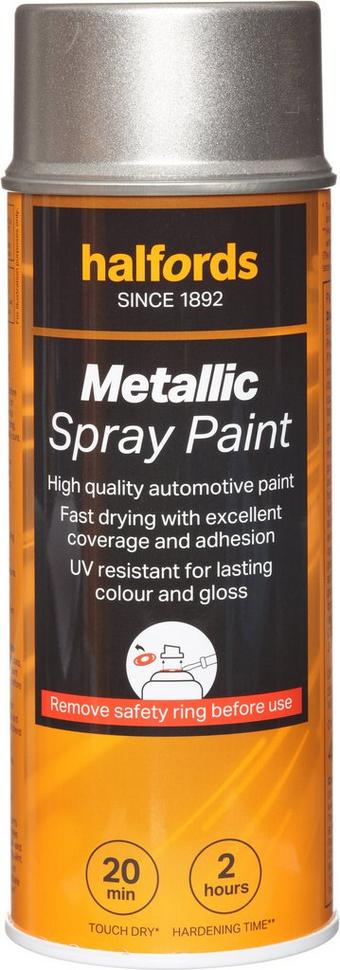 Halfords M0-240 Silver Metallic Car Spray Paint - 400ml
