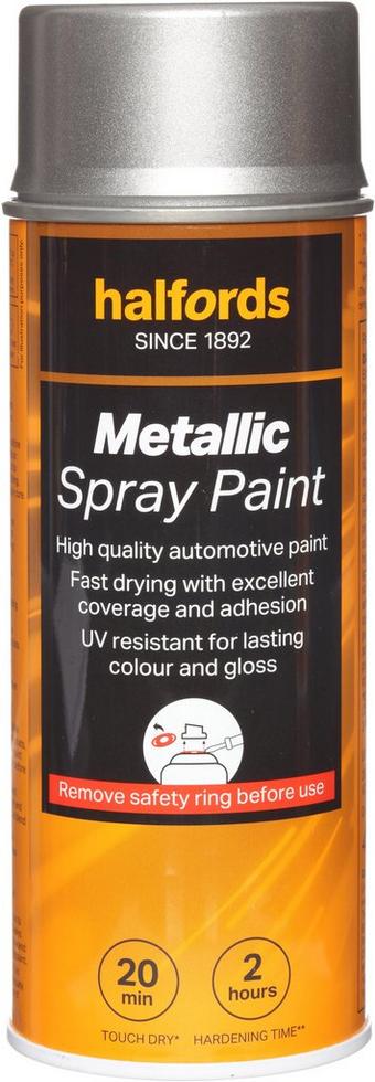 Halfords M0-340 Silver Metallic Car Spray Paint - 400ml