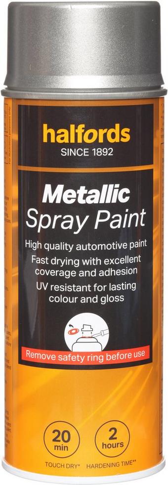 Halfords M0-330 Silver Metallic Car Spray Paint - 400ml