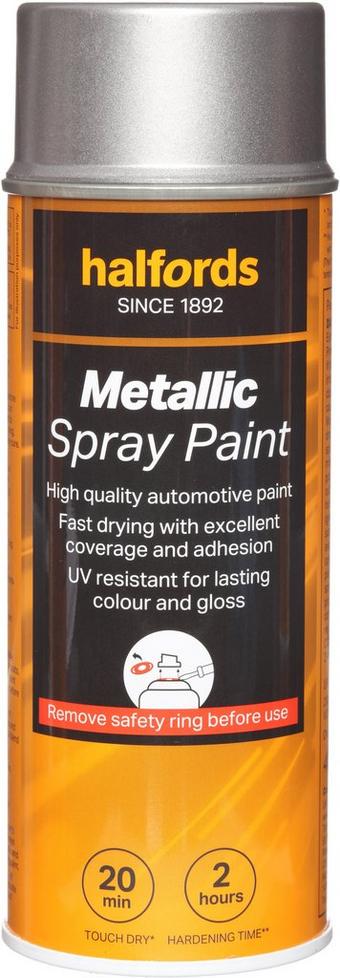 Halfords M0-350 Silver Metallic Car Spray Paint - 400ml