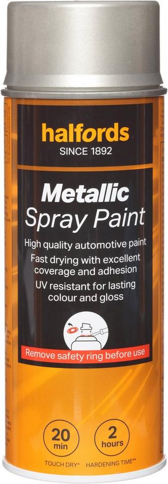 Halfords M0-220 Silver Metallic Car Spray Paint - 400ml