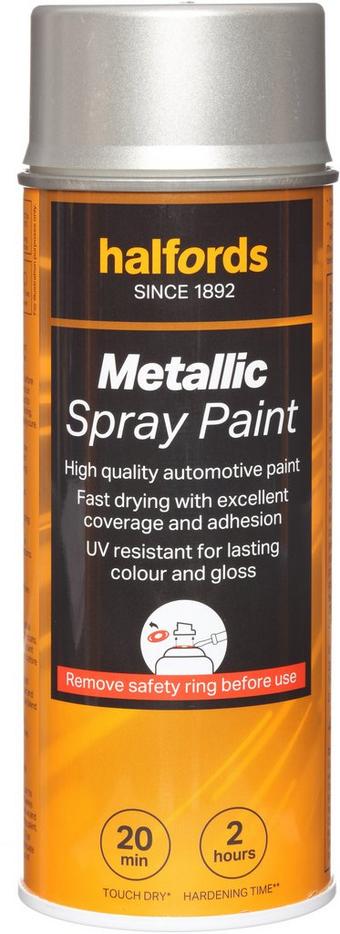 Halfords M0-210 Silver Metallic Car Spray Paint - 400ml