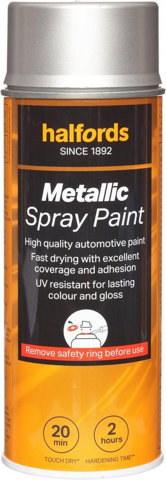 Halfords M0-180 Silver Metallic Car Spray Paint - 400ml