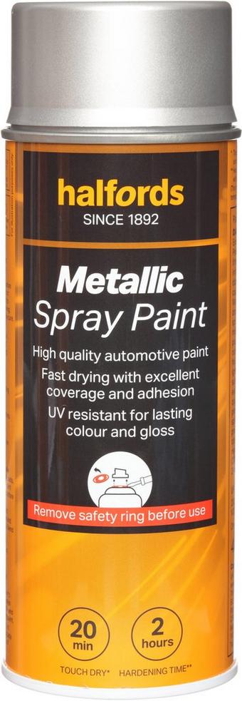 Halfords M0-015 Silver Metallic Car Spray Paint - 400ml