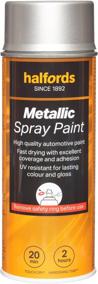 Halfords M0-070 Silver Metallic Car Spray Paint - 400ml