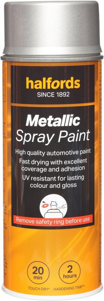 Halfords M0-080 Silver Metallic Car Spray Paint - 400ml